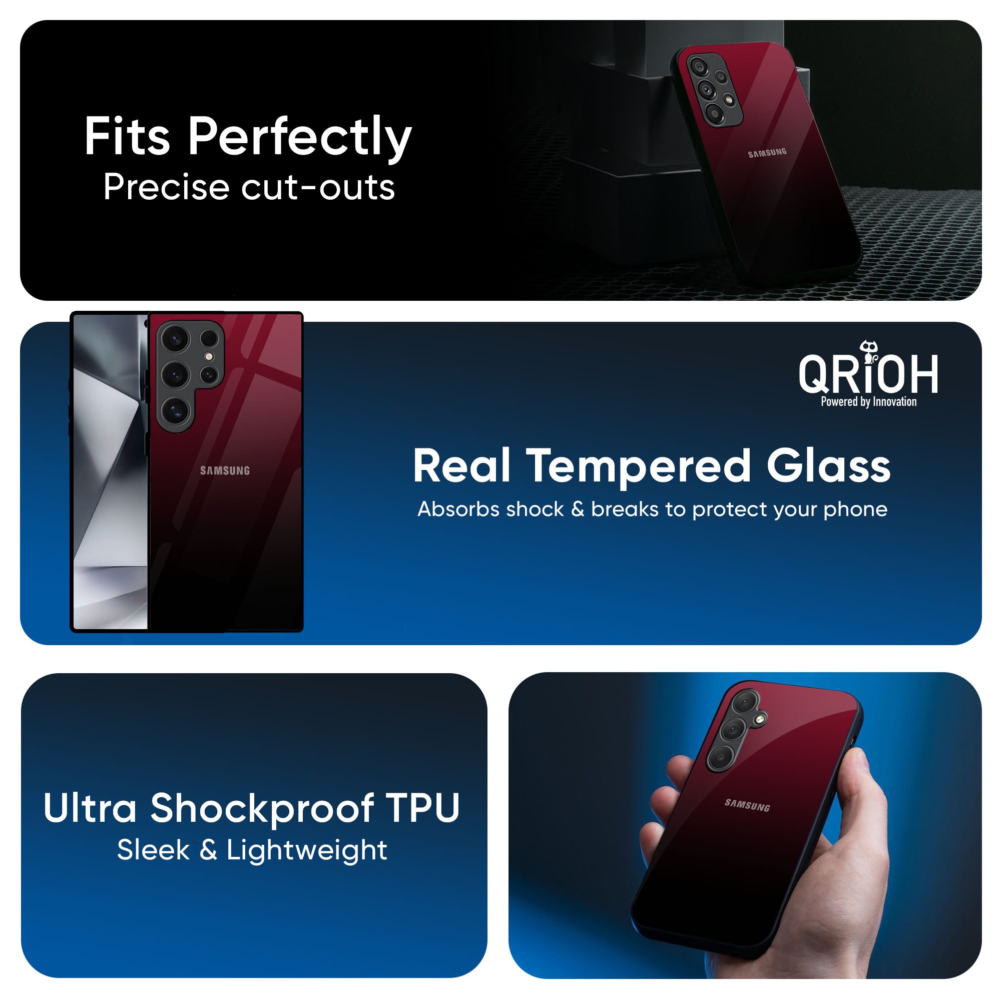 Wine Red Glass Case For Samsung Galaxy A56 5G