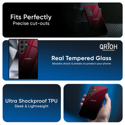 Wine Red Glass Case For Samsung Galaxy S25 5G