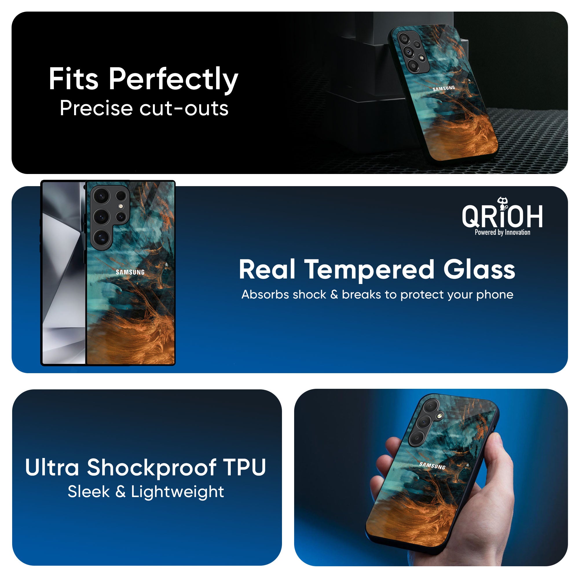 Golden Splash Glass Case for Samsung Galaxy A36 5G