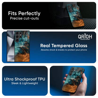 Golden Splash Glass Case for Samsung Galaxy A36 5G