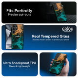 Watercolor Wave Glass Case for Samsung Galaxy S25 5G