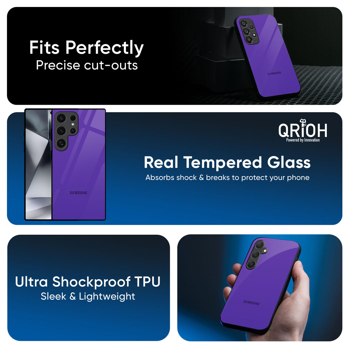 Amethyst Purple Glass Case for Samsung Galaxy A56 5G