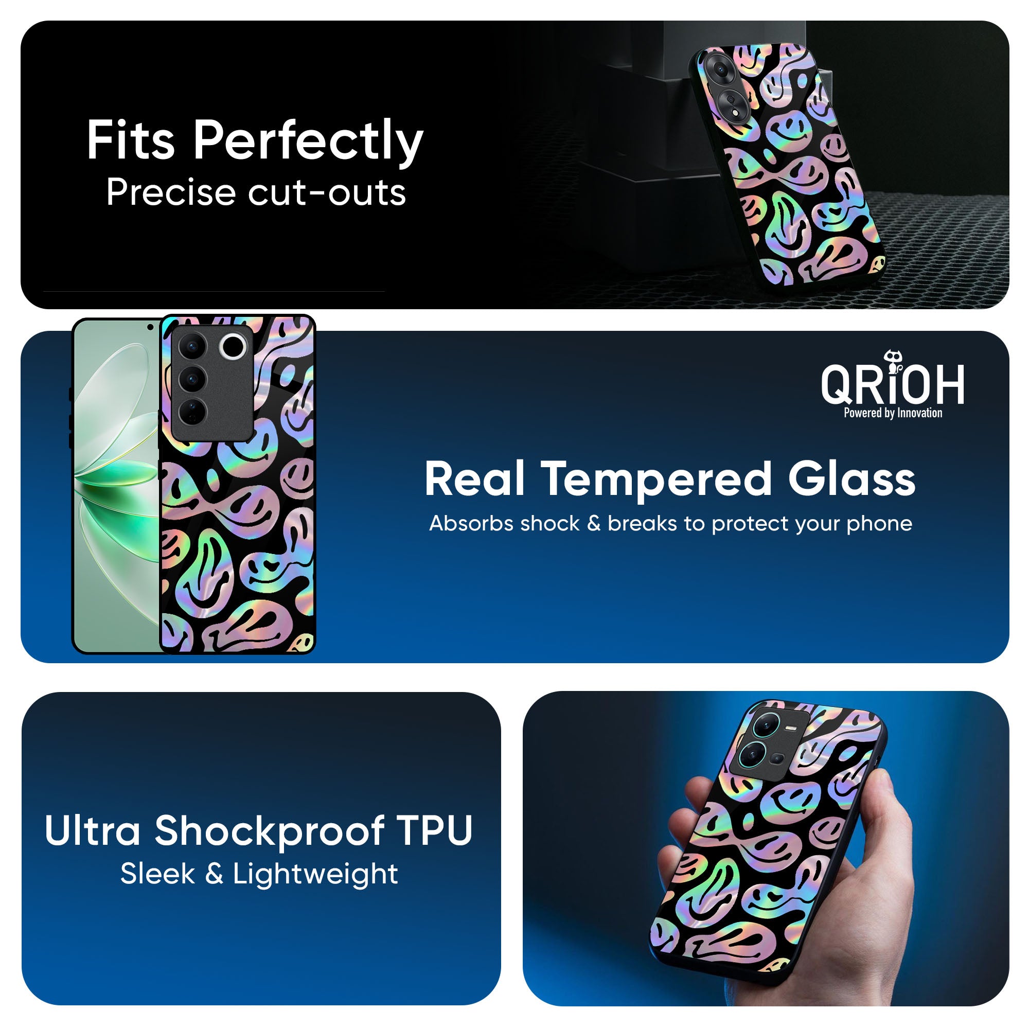 Acid Smile Glass Case for IQOO Z6 5G