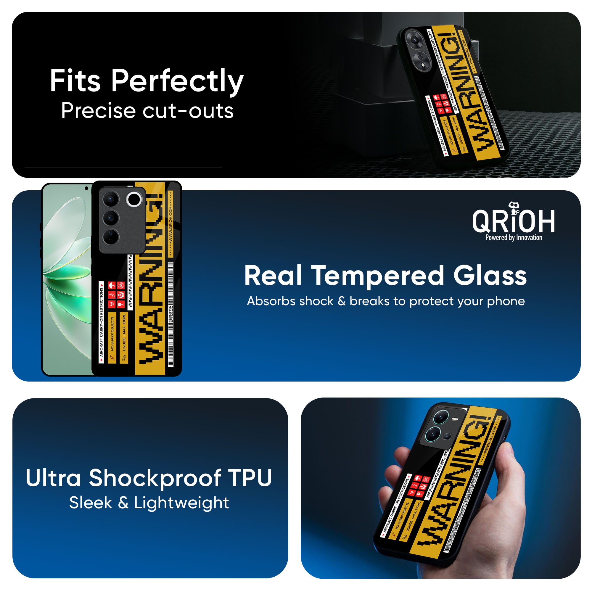 Aircraft Warning Glass Case for IQOO Z6 5G