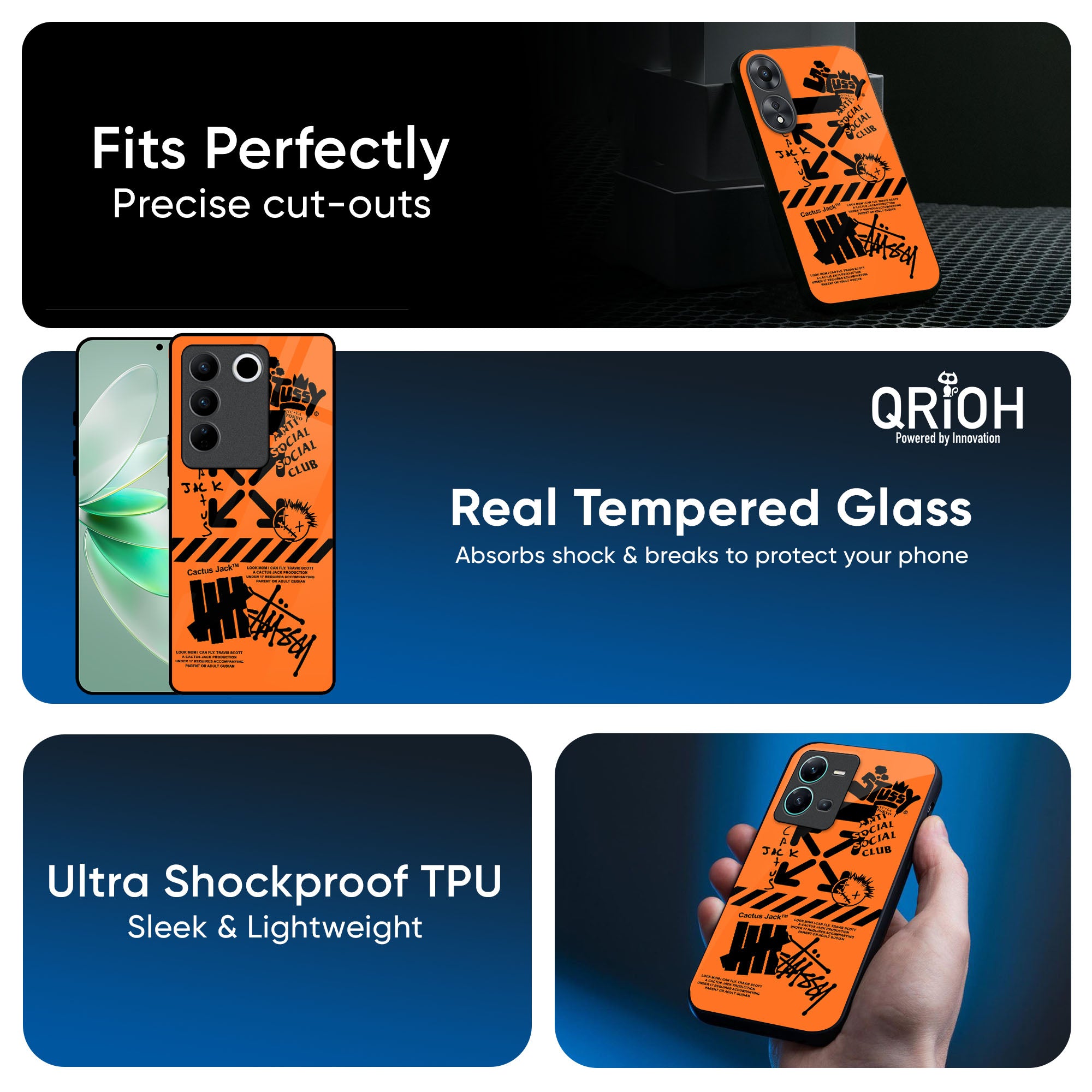 Anti Social Club Glass Case for IQOO Z9s Pro 5G