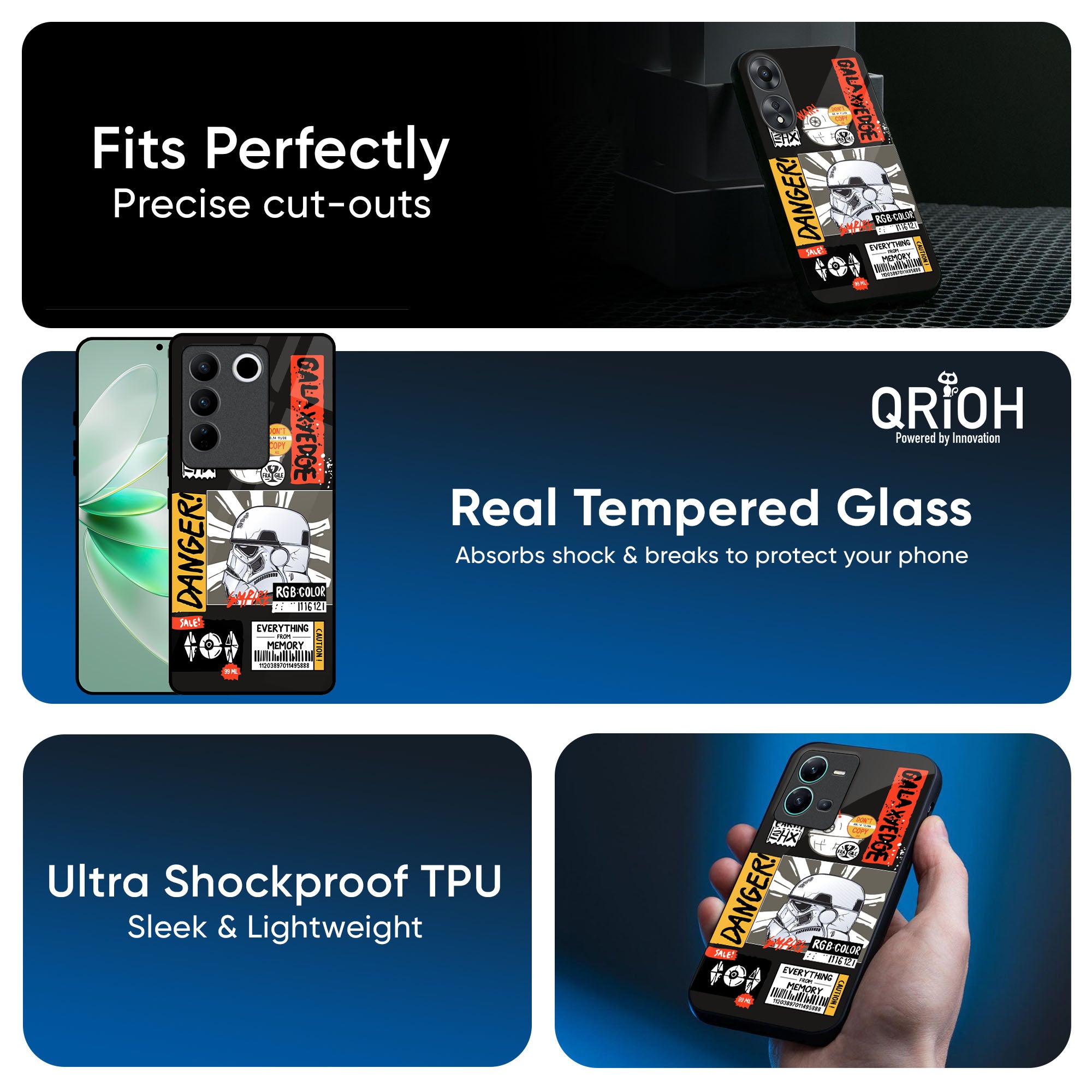 Galaxy Edge Glass Case for IQOO Z9s Pro 5G