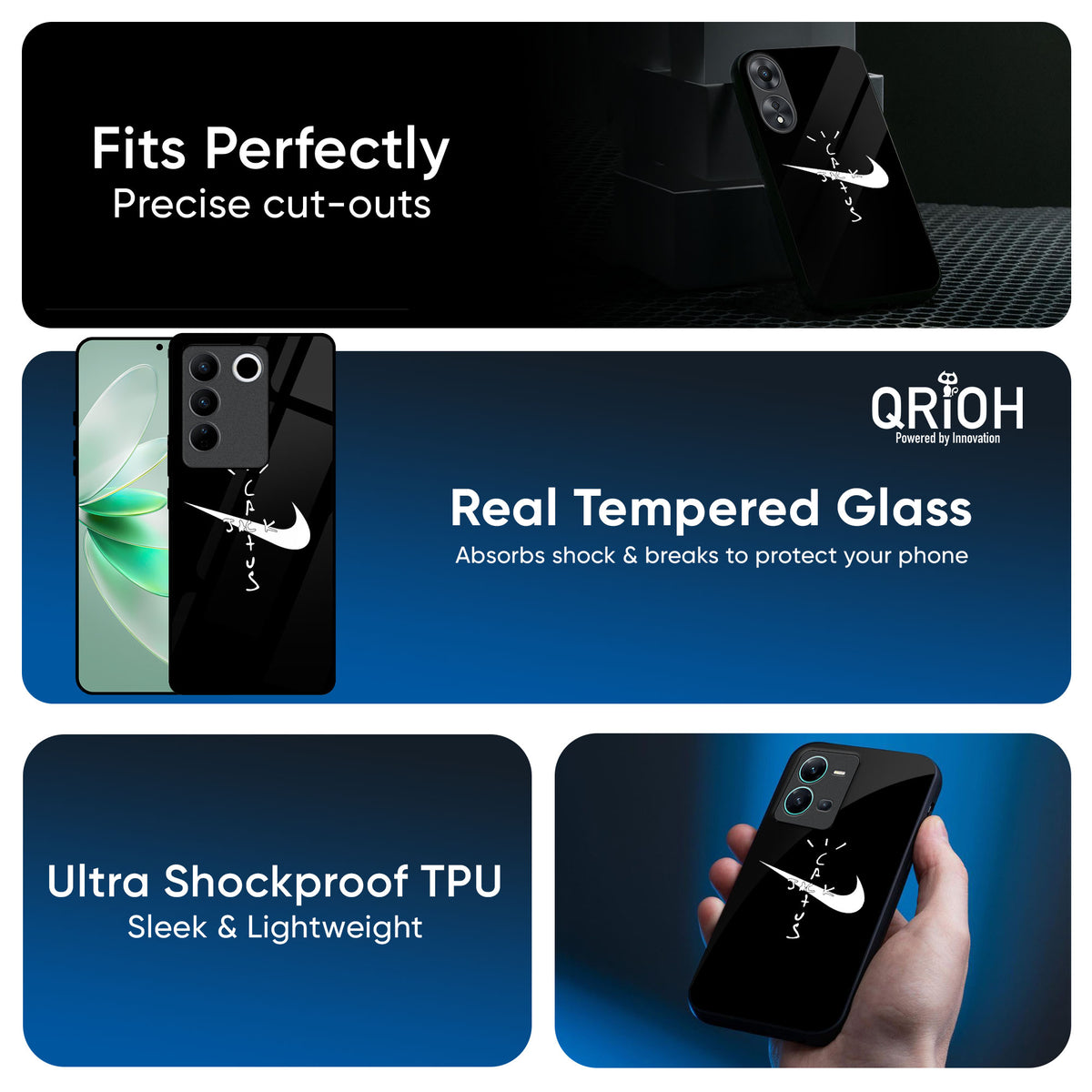 Jack Cactus Glass Case for IQOO Z6 5G