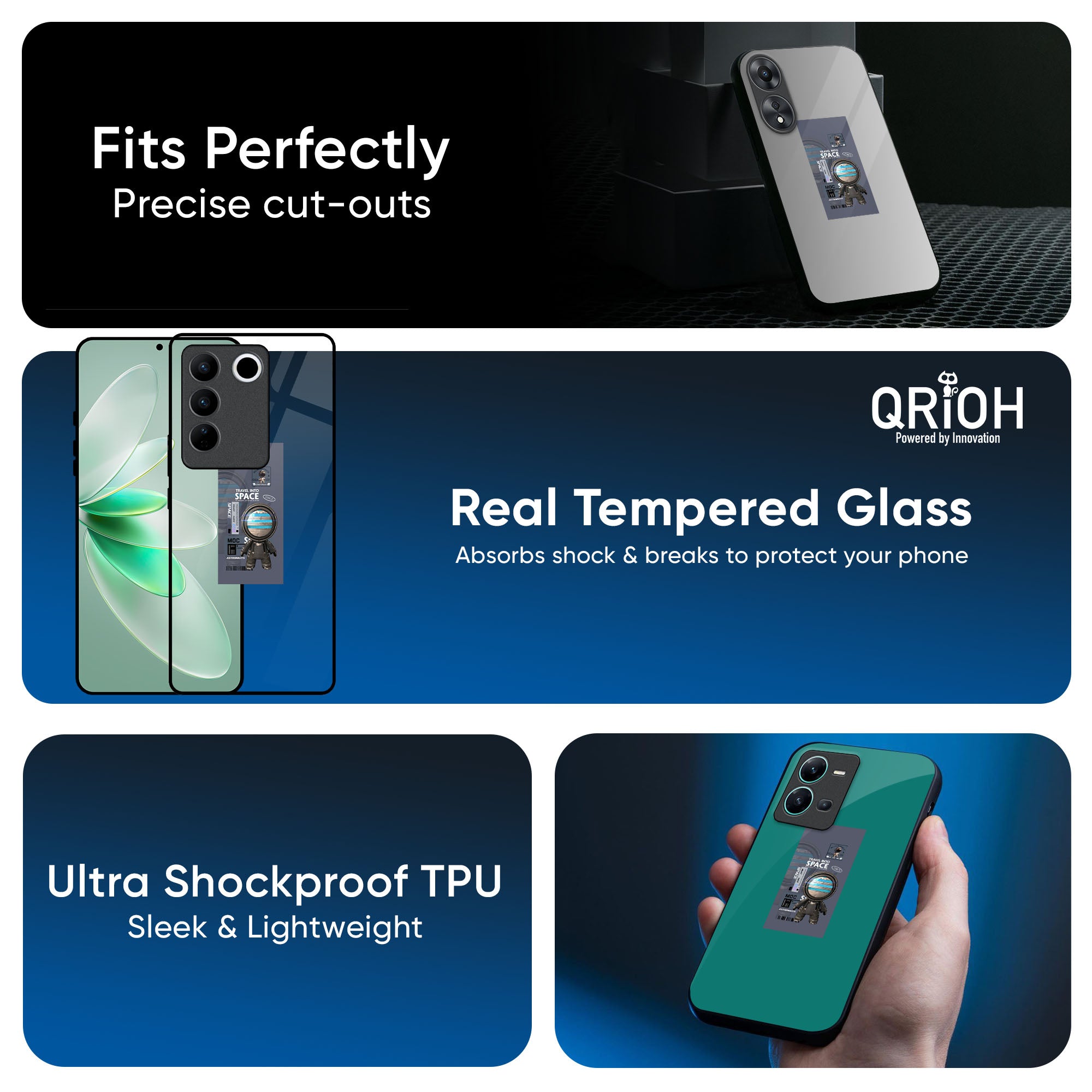 Space Travel Glass Case for IQOO Z9s Pro 5G
