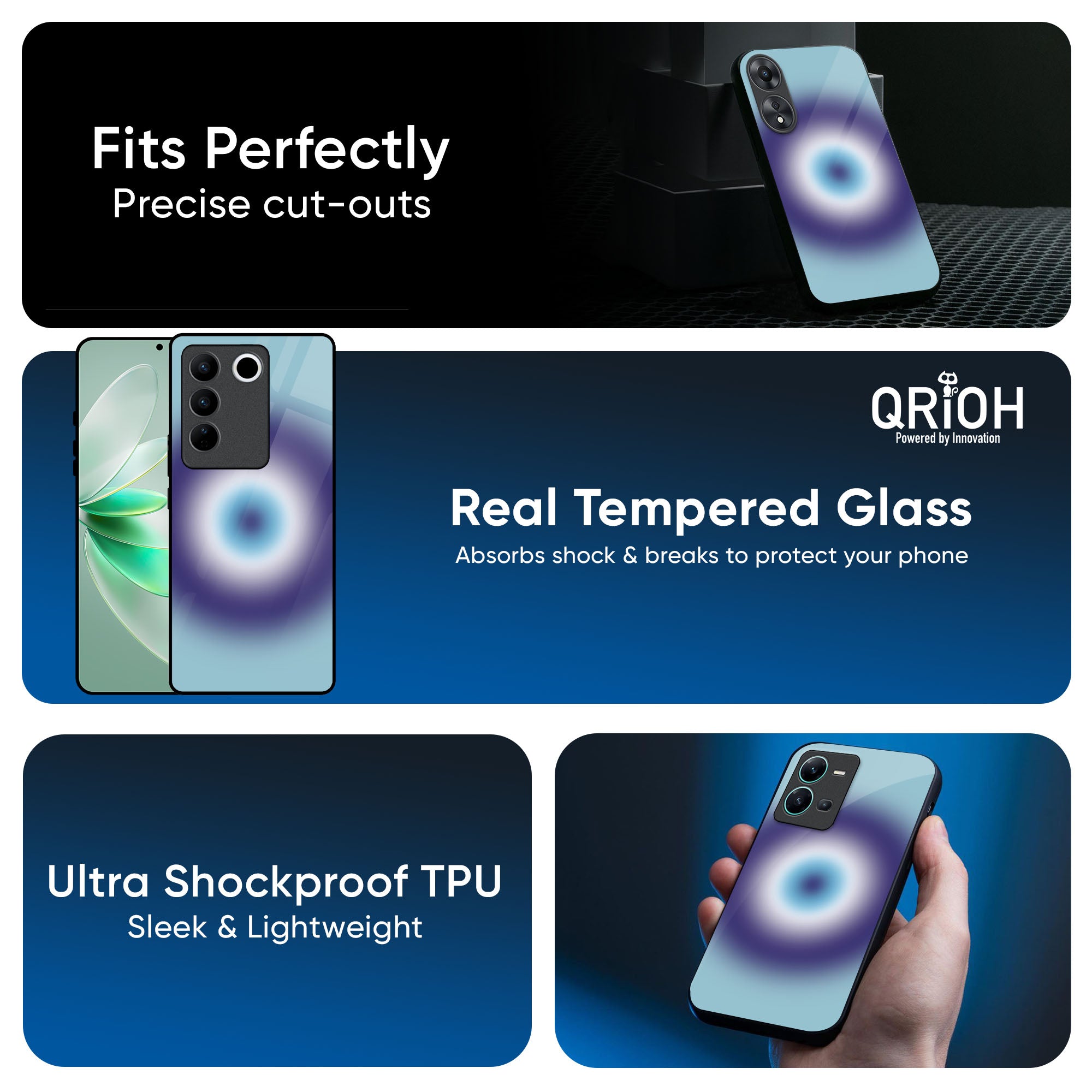 Evil Eye Art Glass Case for Vivo X50 Pro