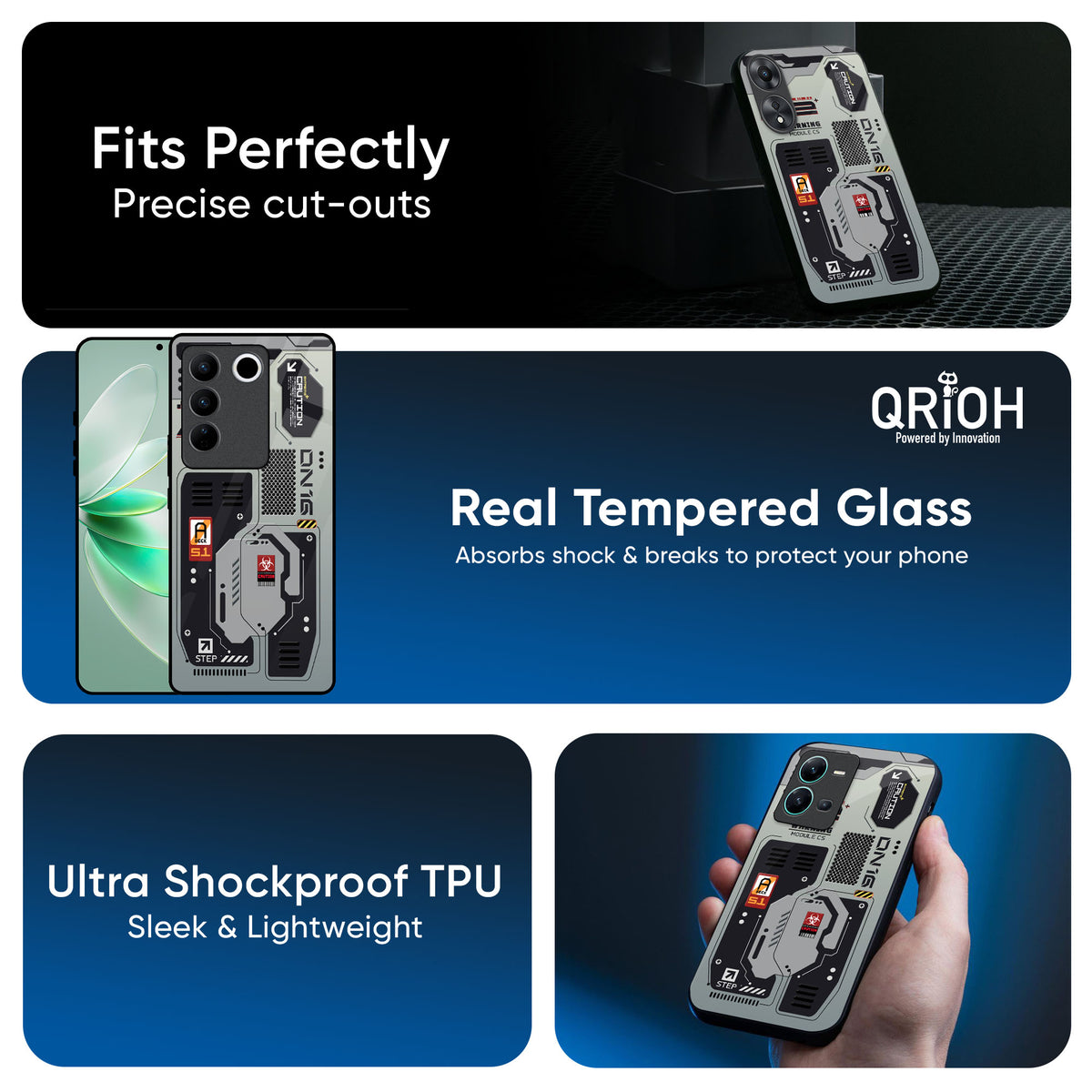 Techno Vibes Glass Case for IQOO Z6 5G