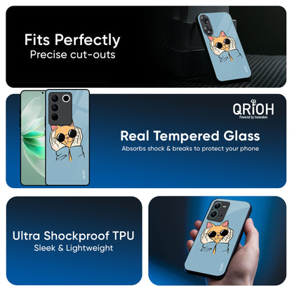 Adorable Cute Kitty Glass Case For IQOO 13 5G