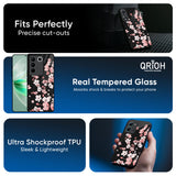 Black Cherry Blossom Glass Case for Vivo X200 5G