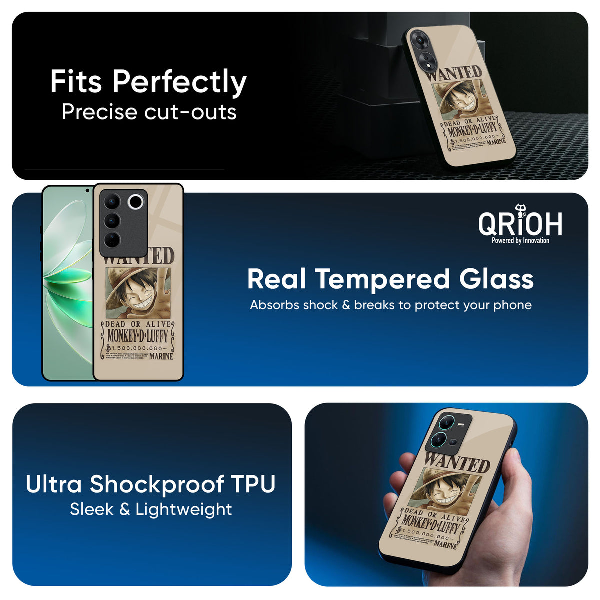 Luffy Wanted Glass Case for Vivo X200 Pro 5G