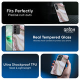 Pink & Gold Gllitter Marble Glass Case for Vivo T3 5G