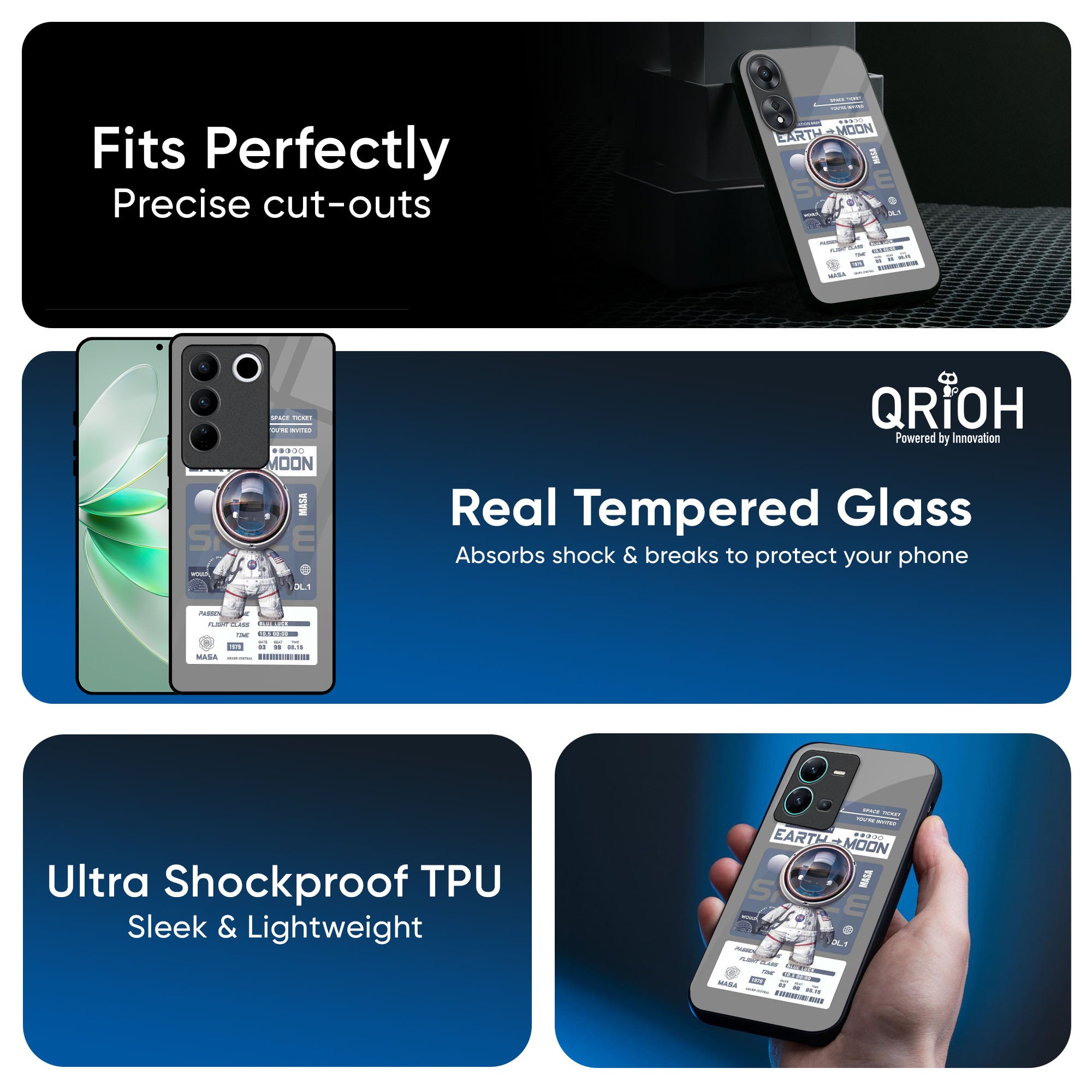 Space Flight Pass Glass Case for IQOO Z9s Pro 5G