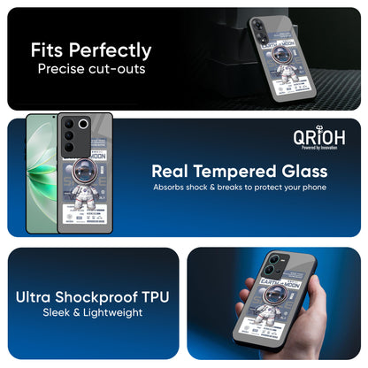 Space Flight Pass Glass Case for Vivo T3 Pro 5G