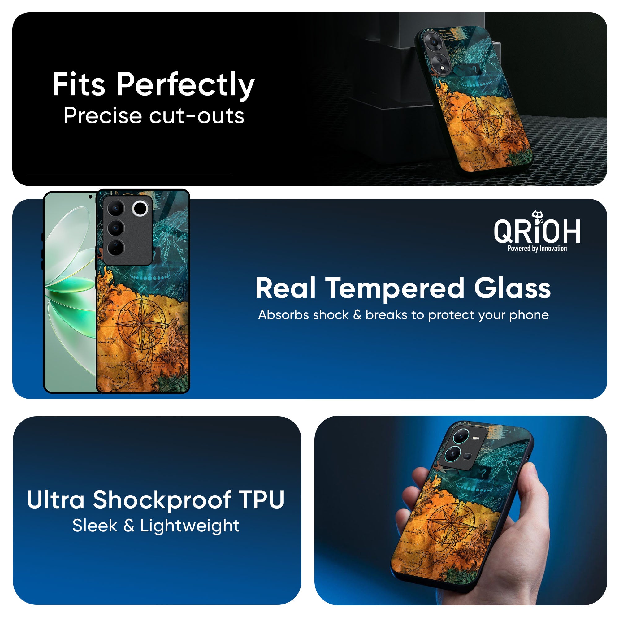 Architecture Map Glass Case for IQOO Z9s Pro 5G