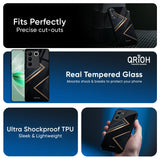 Sleek Golden & Navy Glass Case for Vivo T3 5G