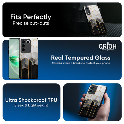 Tricolor Pattern Glass Case for IQOO Z9s Pro 5G