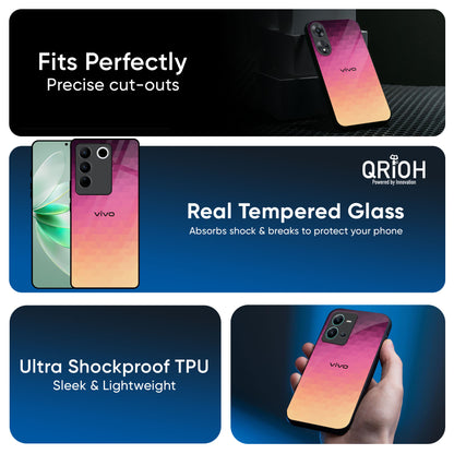 Geometric Pink Diamond Glass Case for IQOO 13 5G