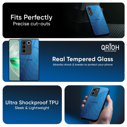 Blue Wave Abstract Glass Case for IQOO 13 5G