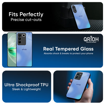 Vibrant Blue Texture Glass Case for IQOO Z9s Pro 5G