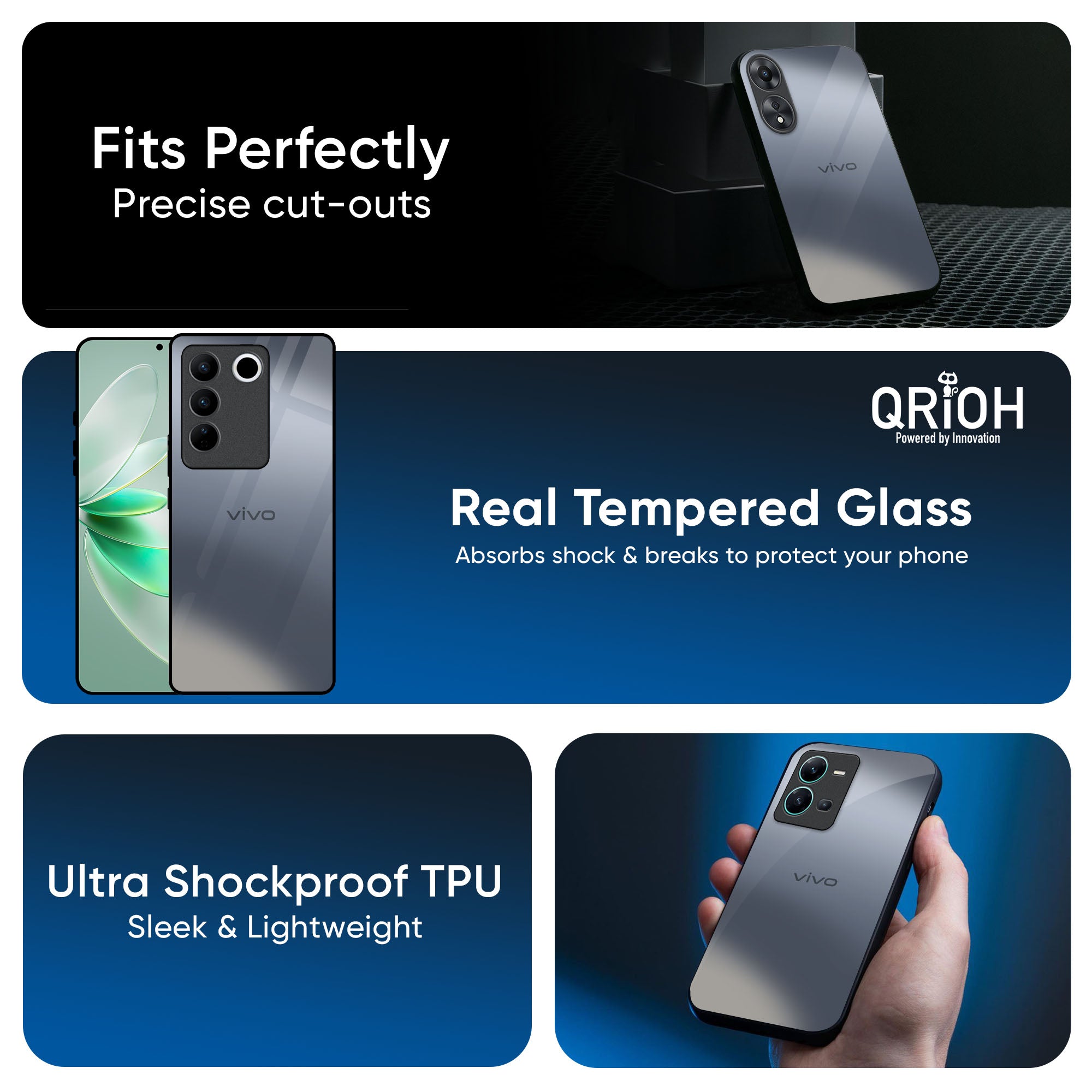Space Grey Gradient Glass Case for IQOO 13 5G
