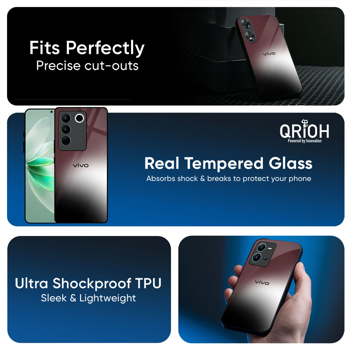 Soft Blur Glass Case for IQOO Z9s Pro 5G