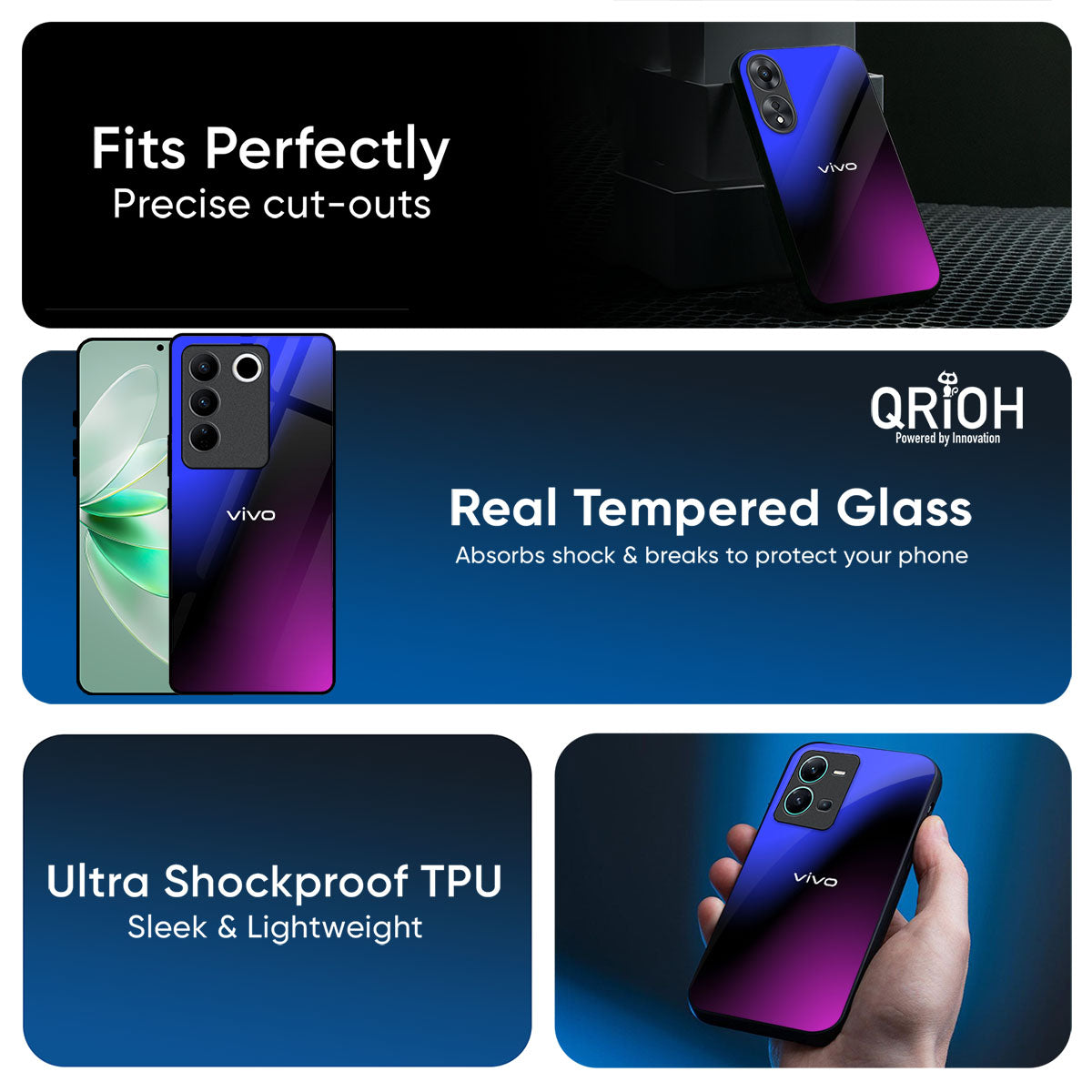 Viola Gradient Glass Case for IQOO Z9s Pro 5G