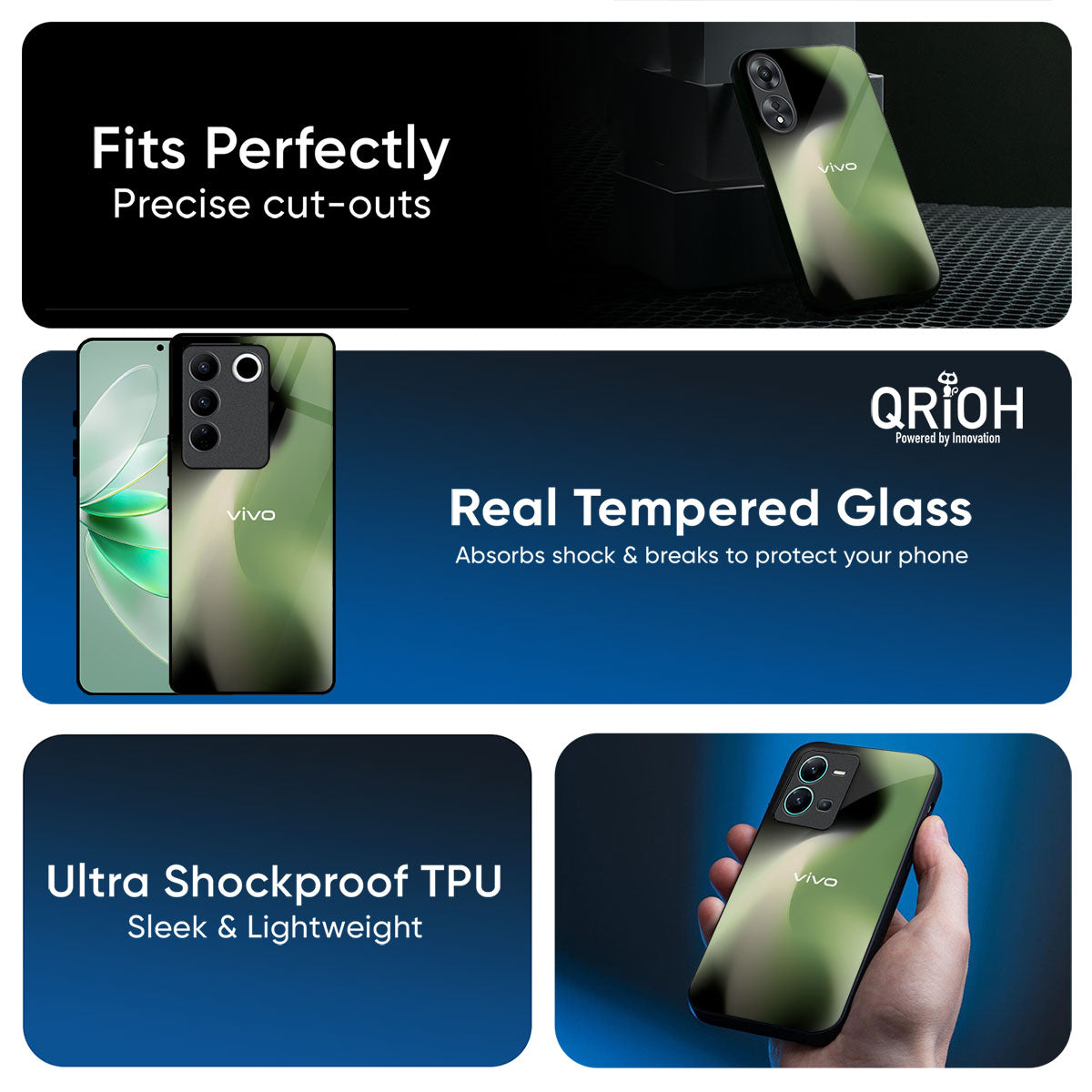 Green Tornado Glass Case for IQOO 13 5G