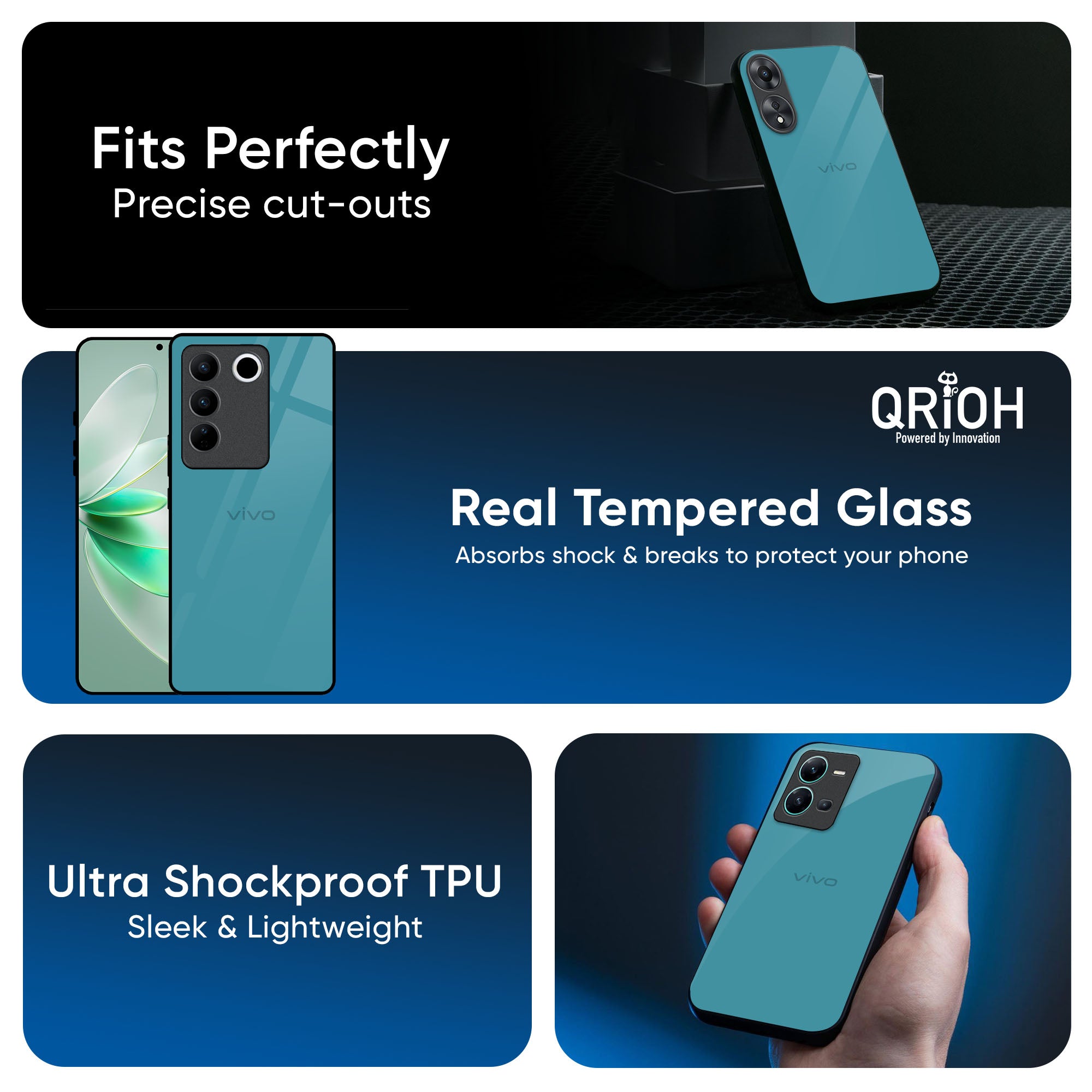 Oceanic Turquiose Glass Case for IQOO 13 5G