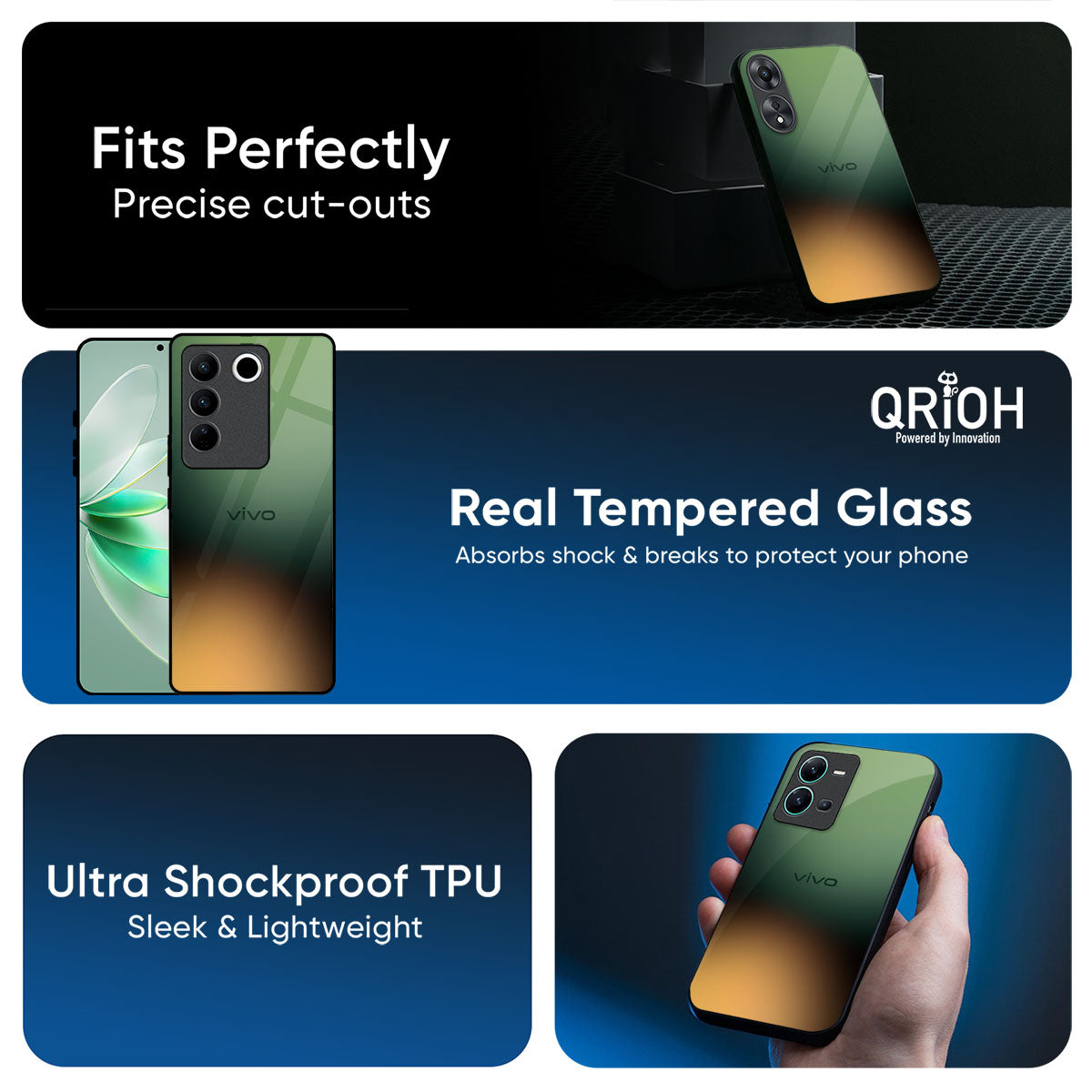 Blurry Forest Glass Case for Vivo Y300 5G
