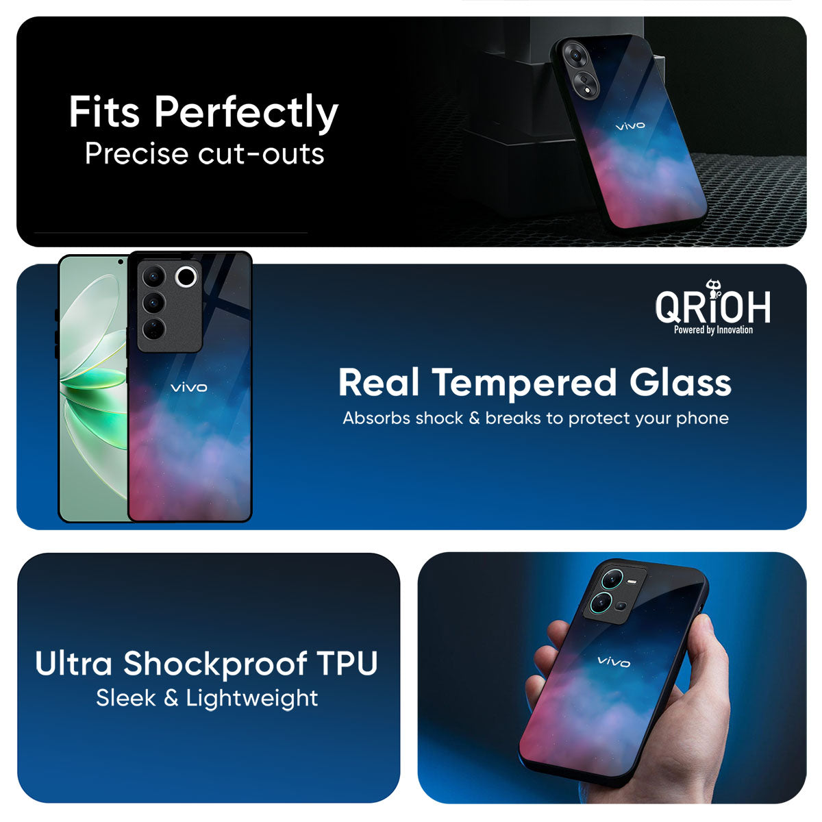 Cloudy Galaxy Glass Case for Vivo Y300 5G