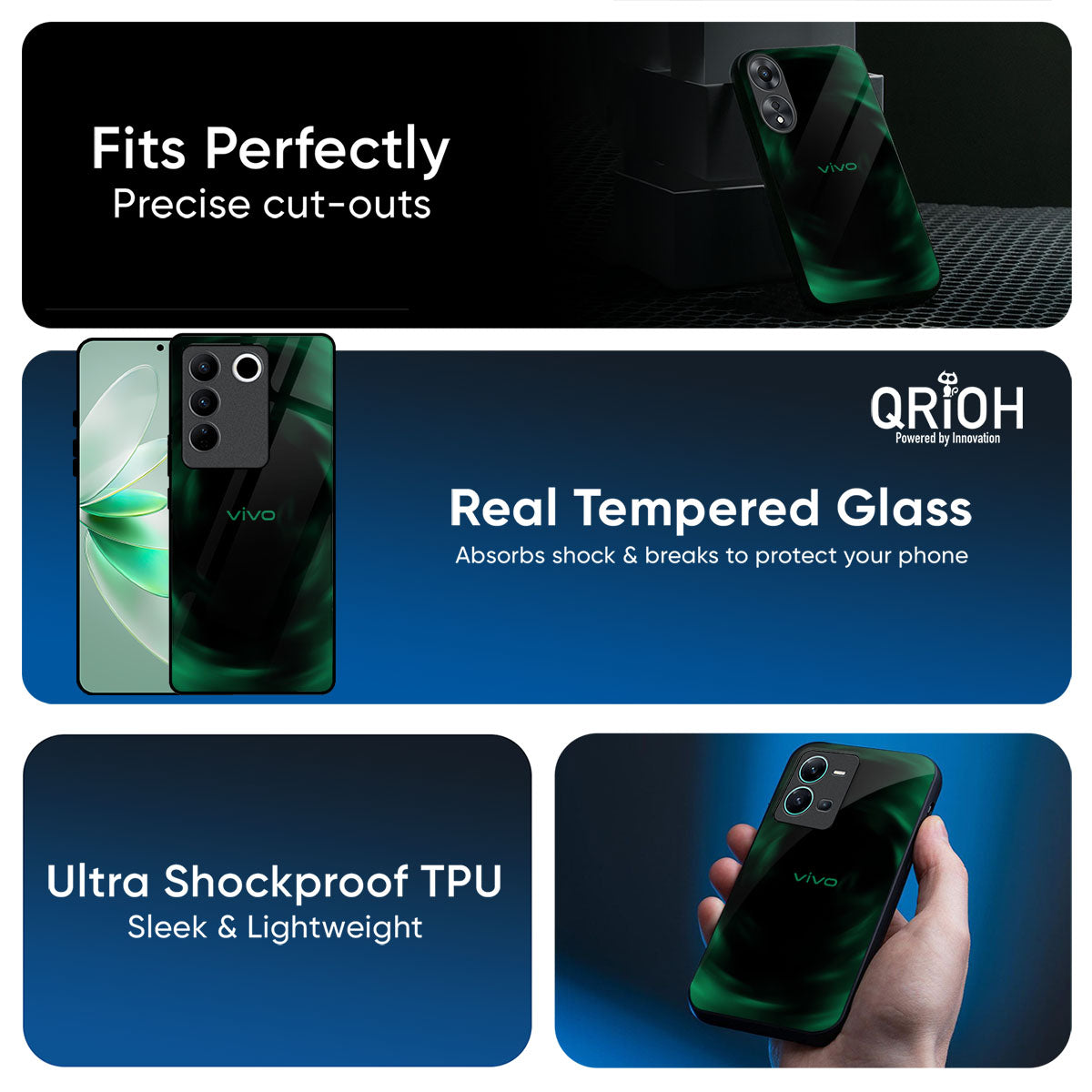 Green Well Glass Case for Vivo Y300 5G