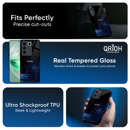 Blue Scratch Glass Case for IQOO Z9s Pro 5G