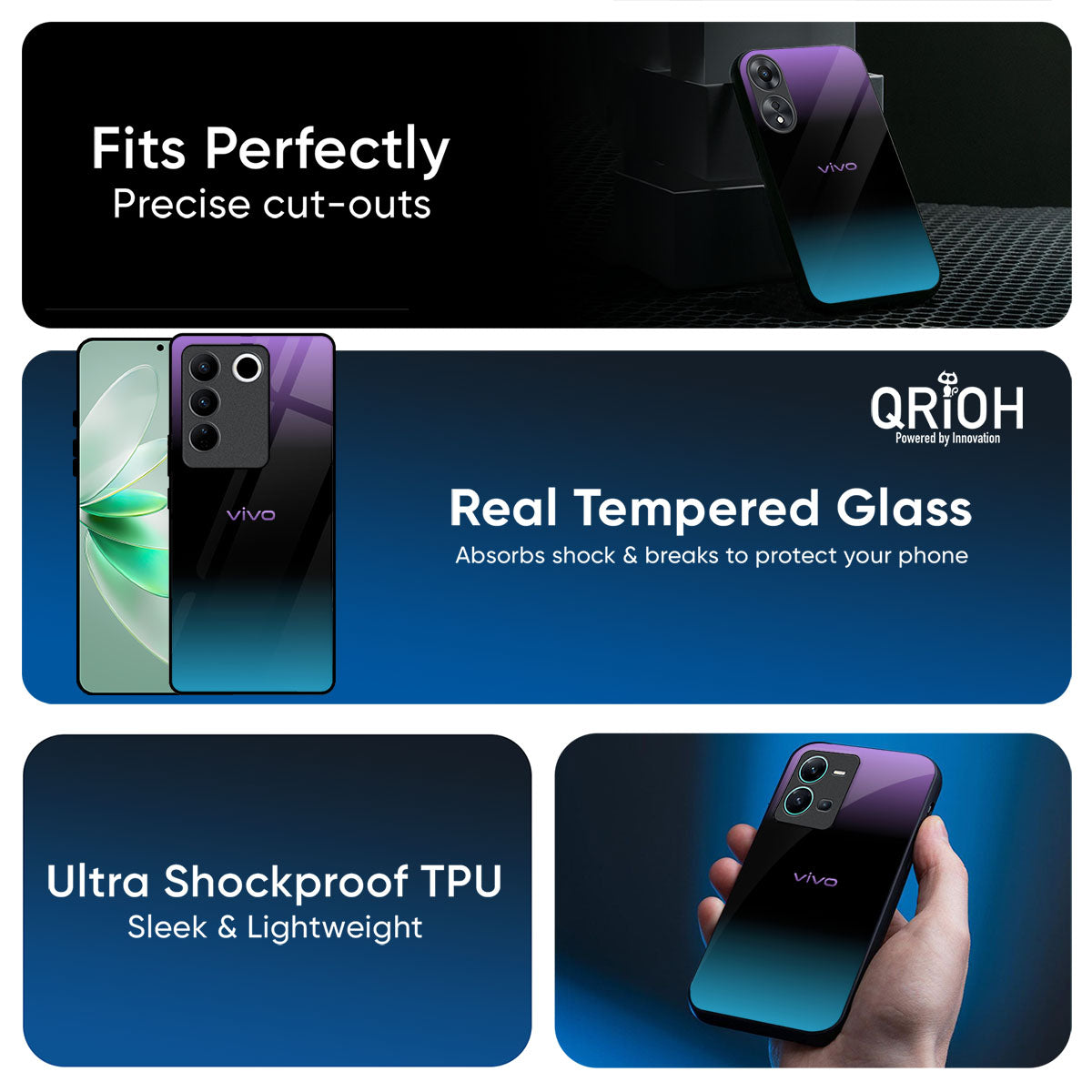 Purplemarine Glass Case for Vivo T3 Pro 5G
