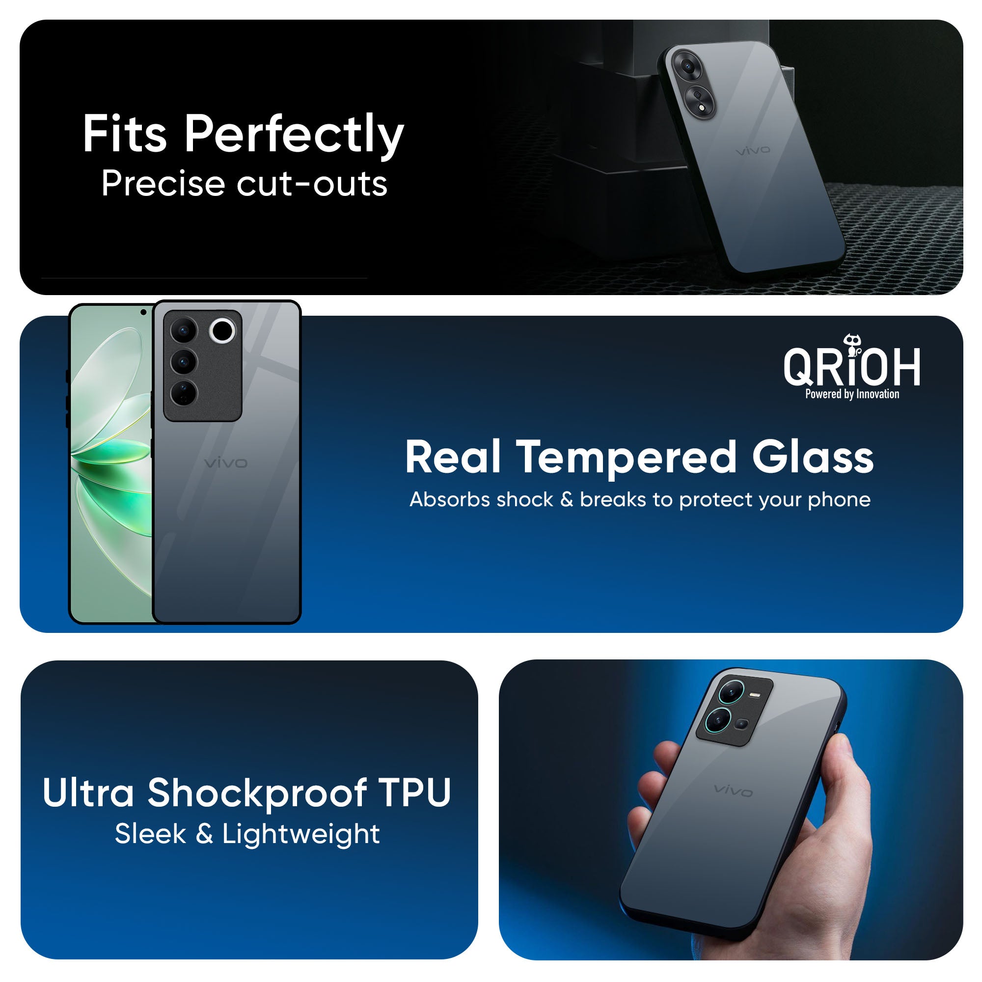Smokey Grey Color Glass Case For IQOO 13 5G