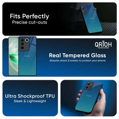 Celestial Blue Glass Case For IQOO Z9s Pro 5G