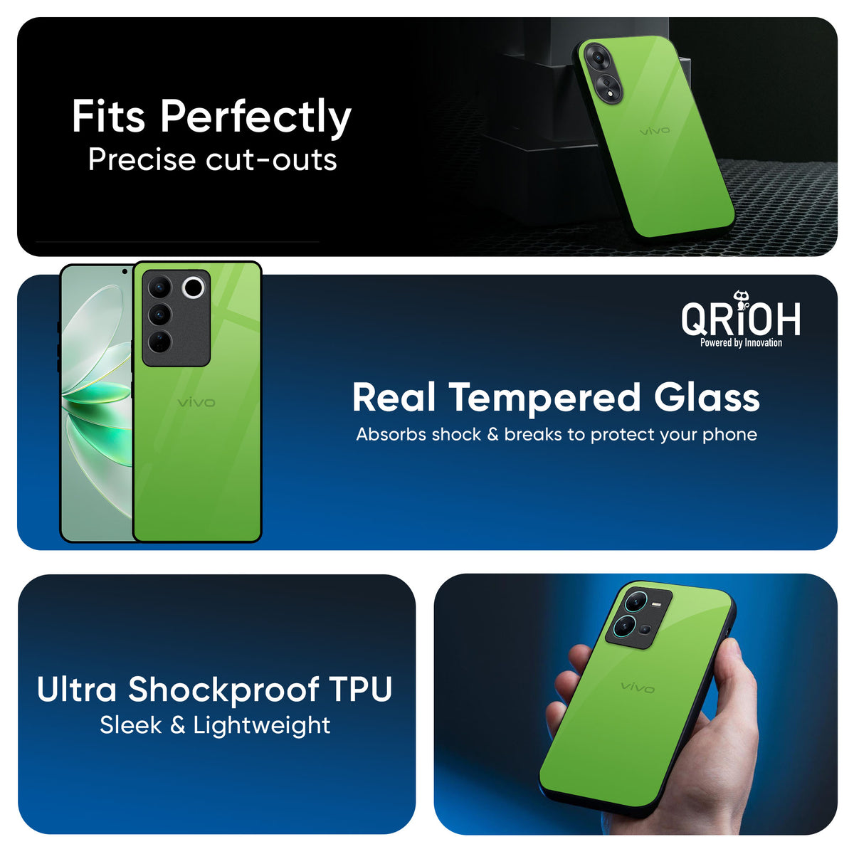 Paradise Green Glass Case For IQOO Z6 5G