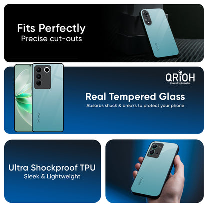 Arctic Blue Glass Case For IQOO Z9s Pro 5G