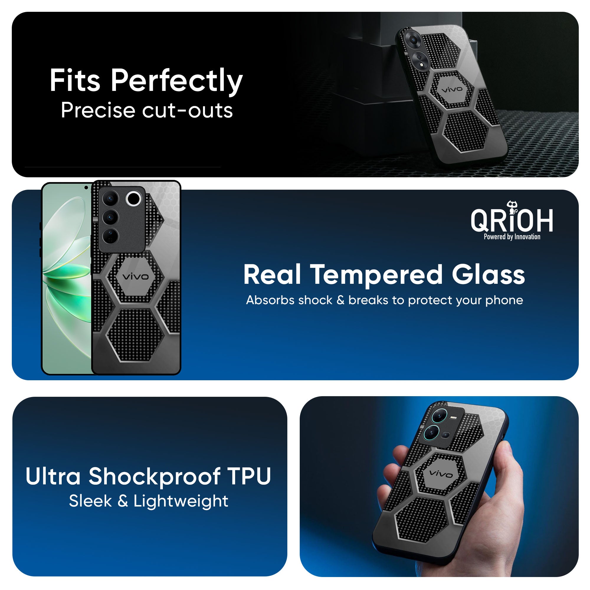 Hexagon Style Glass Case For IQOO 13 5G