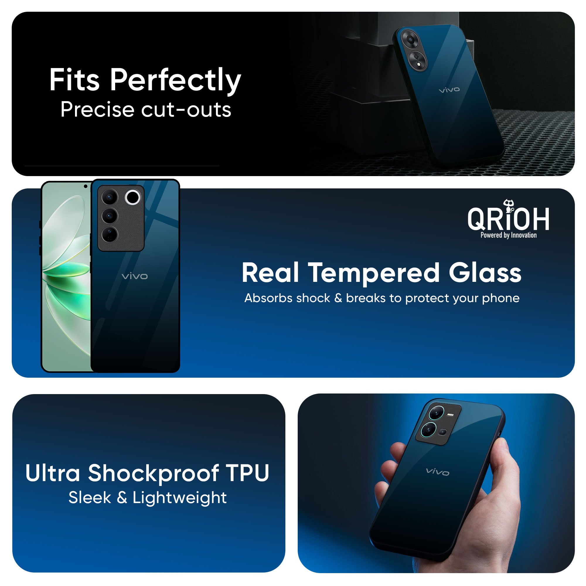 Sailor Blue Glass Case For IQOO Z9s Pro 5G