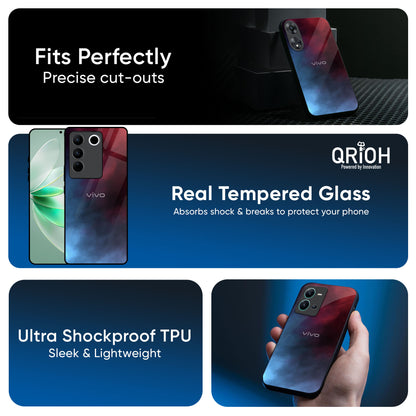 Smokey Watercolor Glass Case for IQOO Z9s Pro 5G