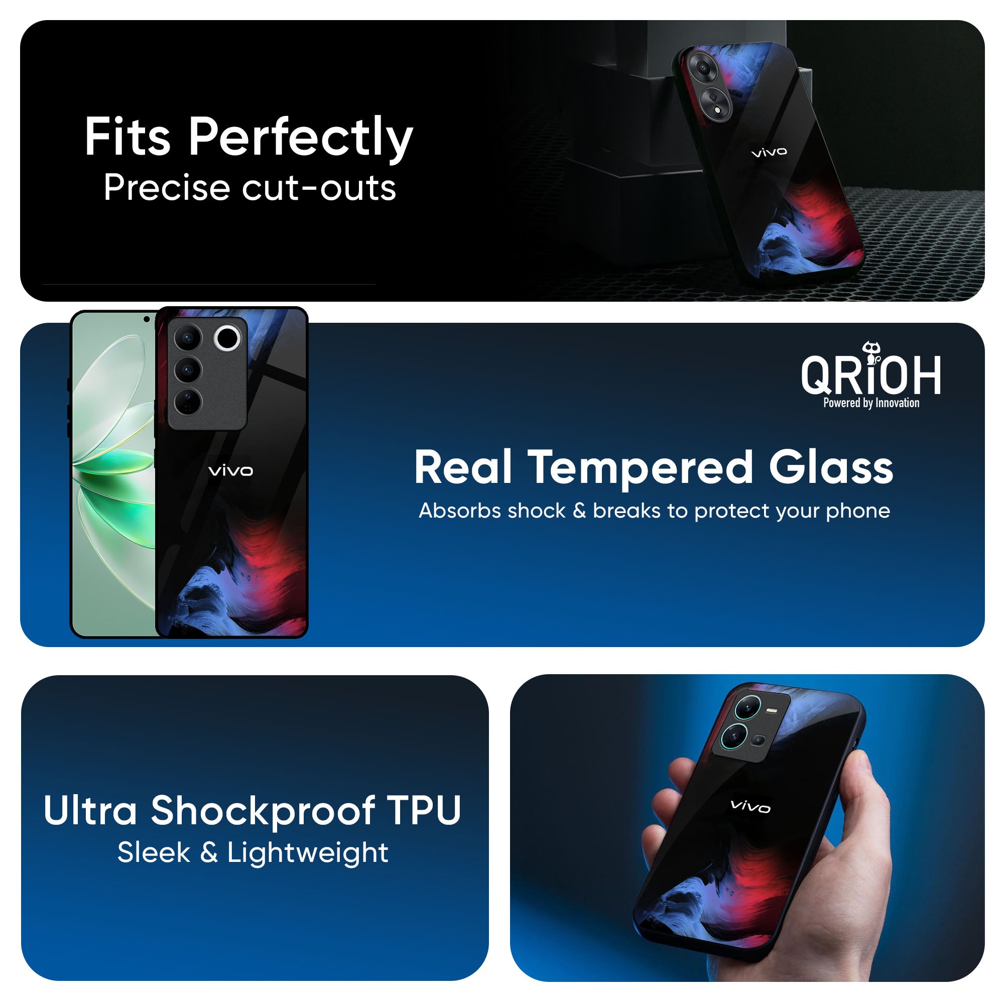 Fine Art Wave Glass Case for IQOO Z9s Pro 5G