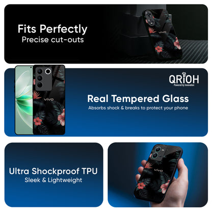 Tropical Art Flower Glass Case for IQOO Z9s Pro 5G