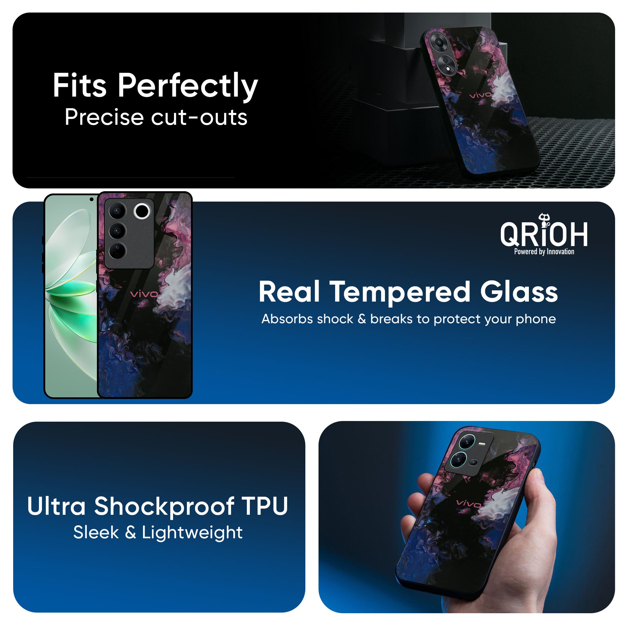 Smudge Brush Glass case for IQOO Z9s Pro 5G