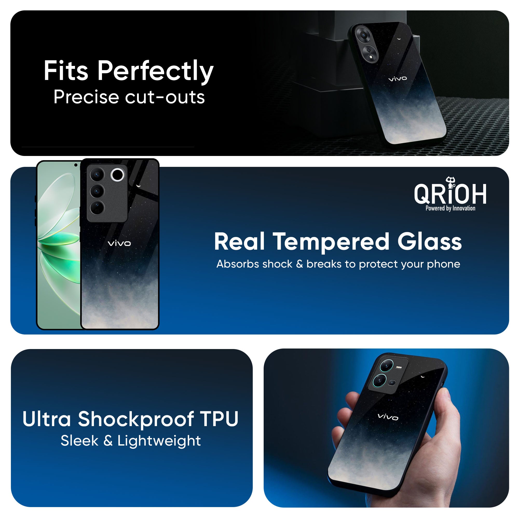 Aesthetic Sky Glass Case for IQOO Z6 5G
