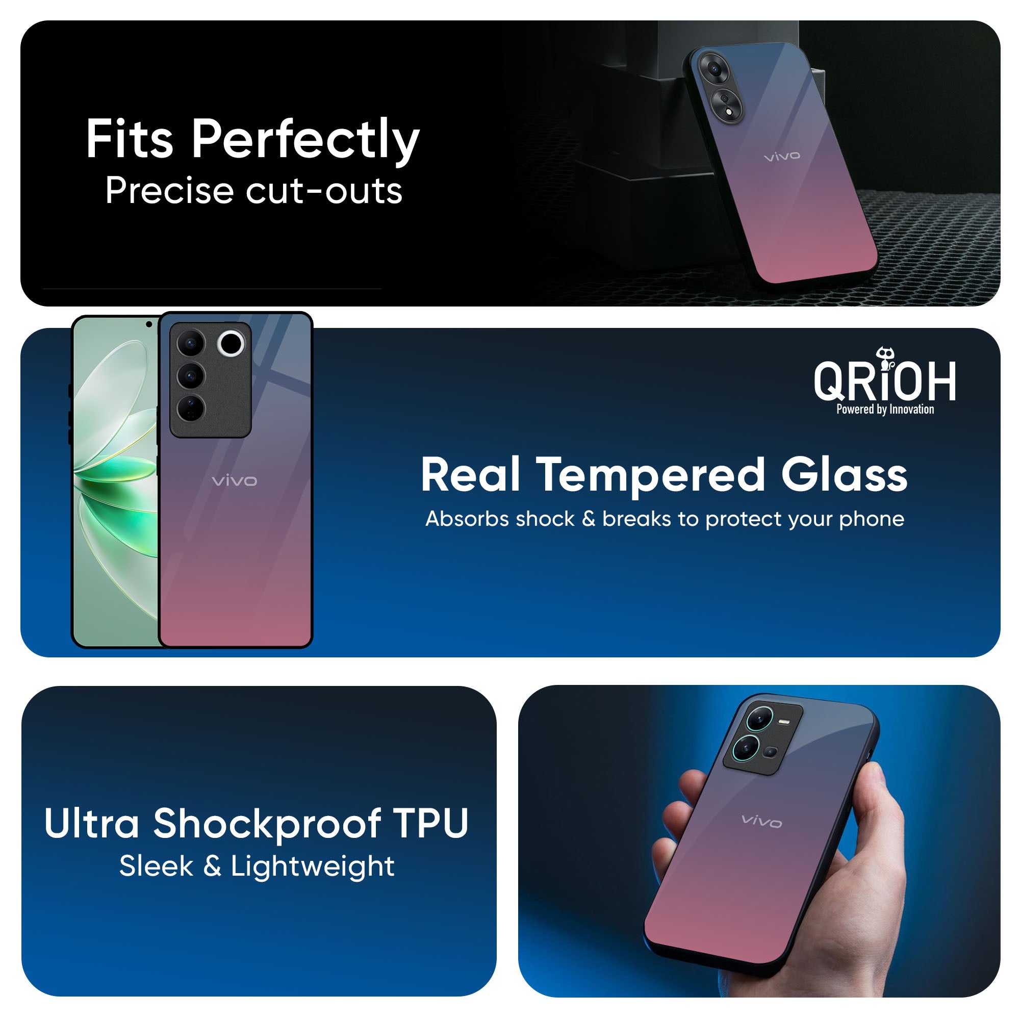 Pastel Gradient Glass Case for IQOO Z9s Pro 5G