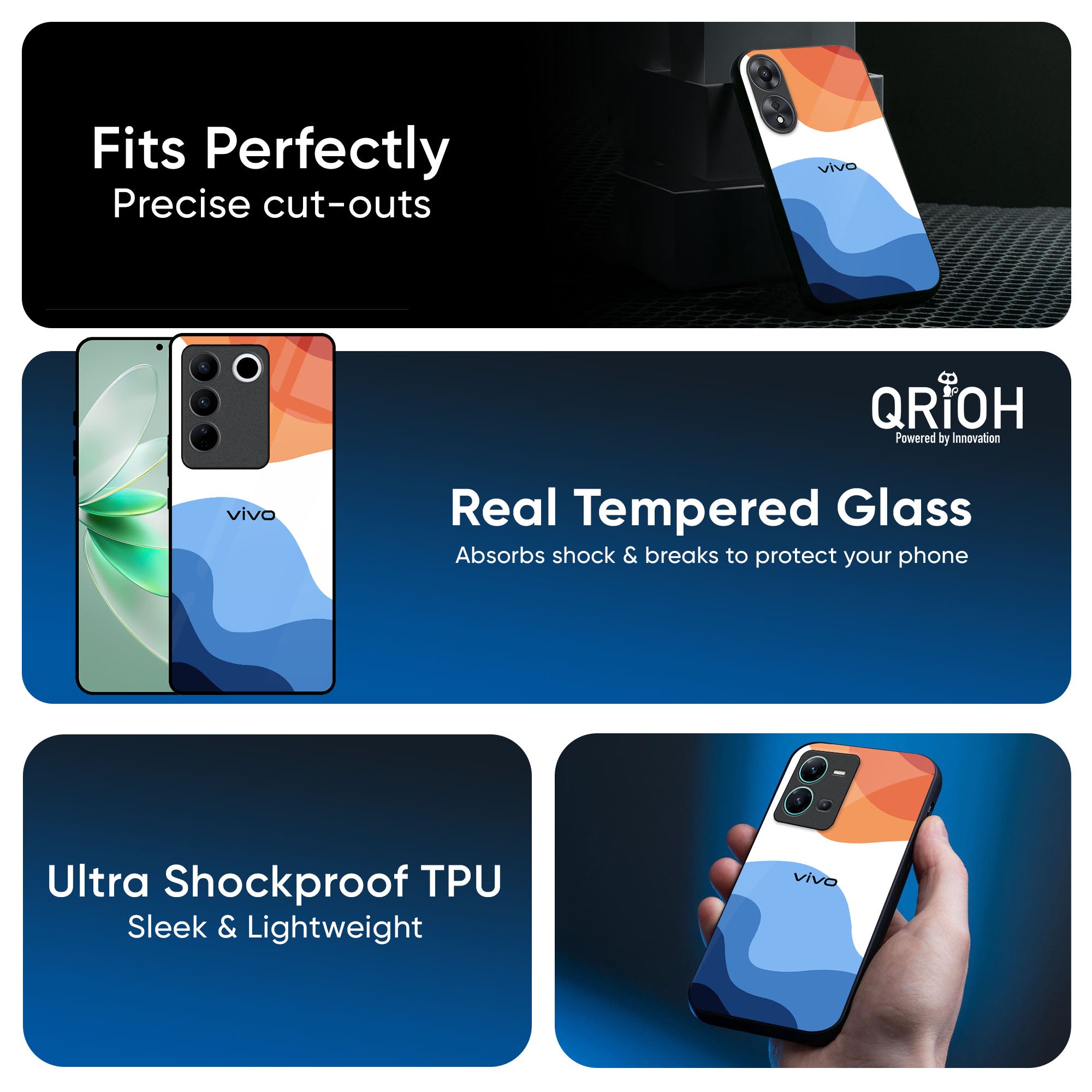 Wavy Color Pattern Glass Case for IQOO 13 5G
