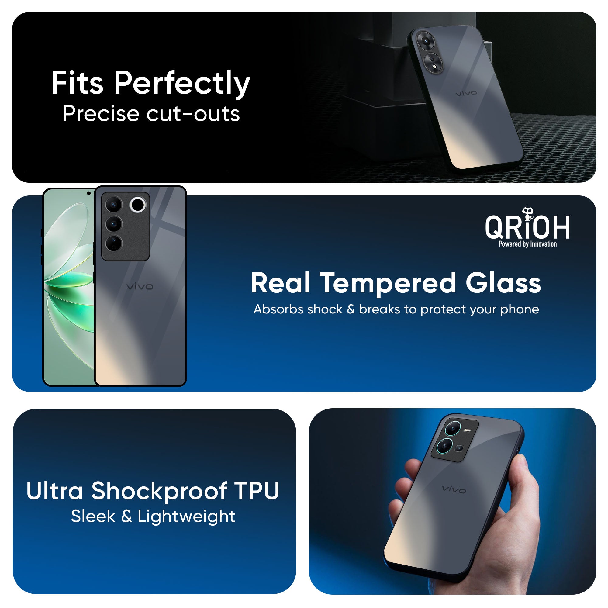 Metallic Gradient Glass Case for IQOO Z9s Pro 5G
